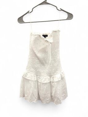 Cotton candy LA - size medium white  Smocked Sundress with Eyelet Skirt